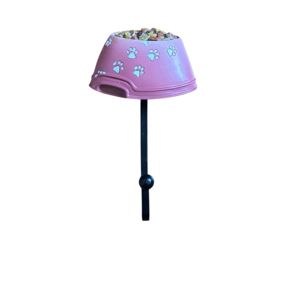 Home Decor | Pink Paw Print Pet Bowl Wall Hook | Decor Hanger Pet Lovers| 2011